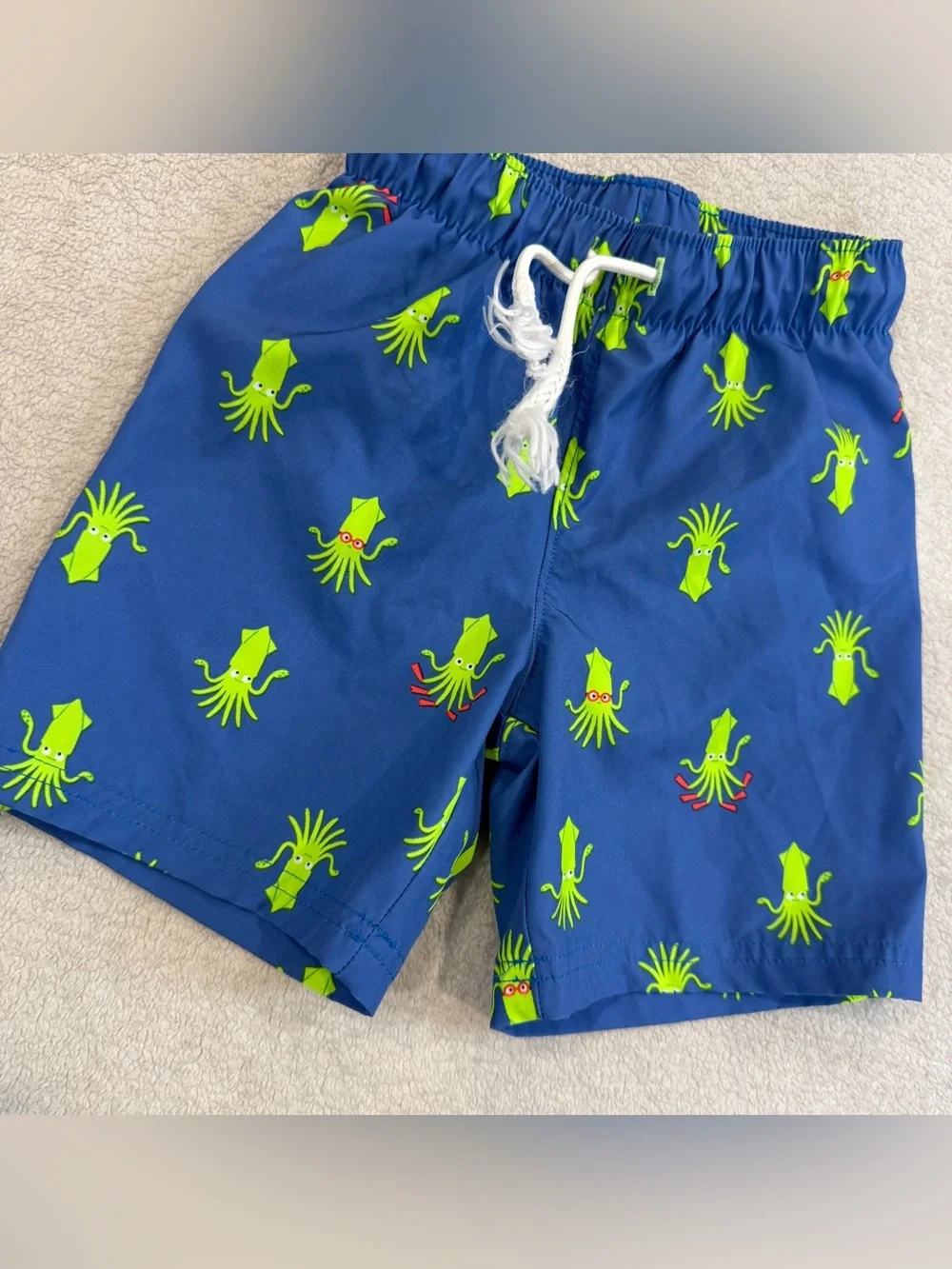 Boys 4T Toddler Swim Suit Trunks Board Shorts Squid Old Navy Neon